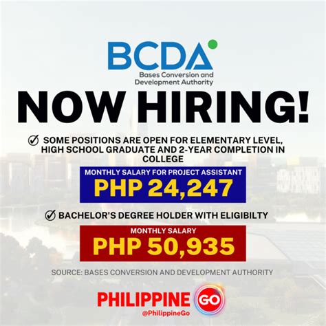 BCDA Hiring: Job Openings until August 8 & 9, 2022 .